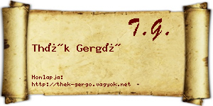 Thék Gergő névjegykártya