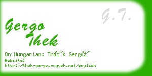 gergo thek business card